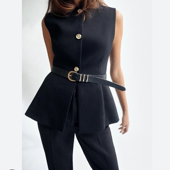 Zara NWT long belted vest 9300/525 - Picture 1 of 7